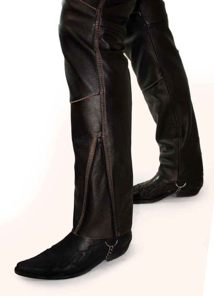 Штаны кожаные мужские с карманами - фото 6 - rockbunker.ru