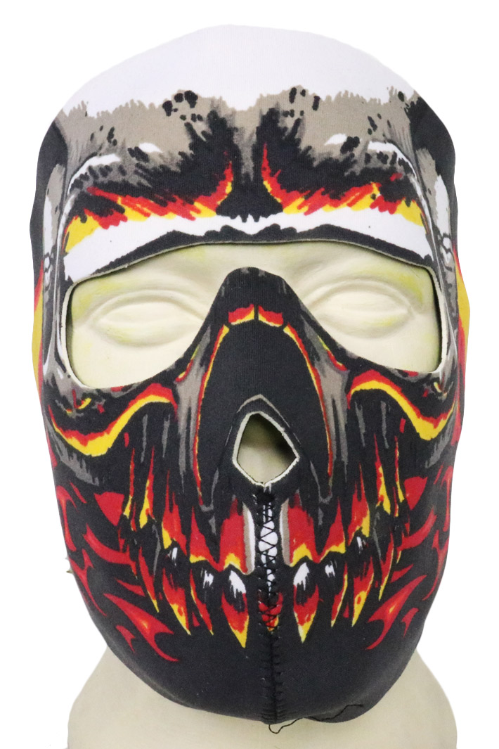 Байкерская маска череп призрачный гонщик на все лицо - фото 2 - rockbunker.ru