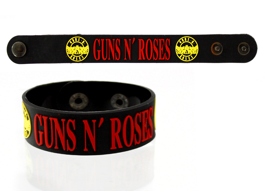 Браслет Guns n Roses резиновый - фото 1 - rockbunker.ru