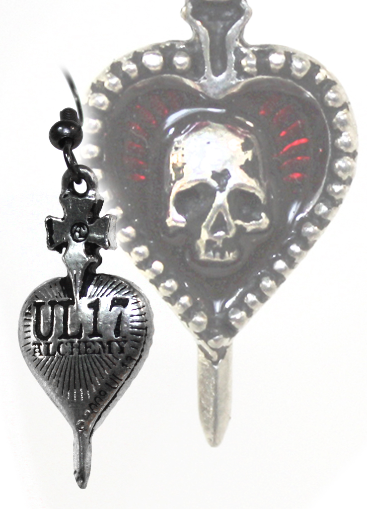 Серьга Alchemy Gothic ULFE6 Pierced Heart - фото 2 - rockbunker.ru
