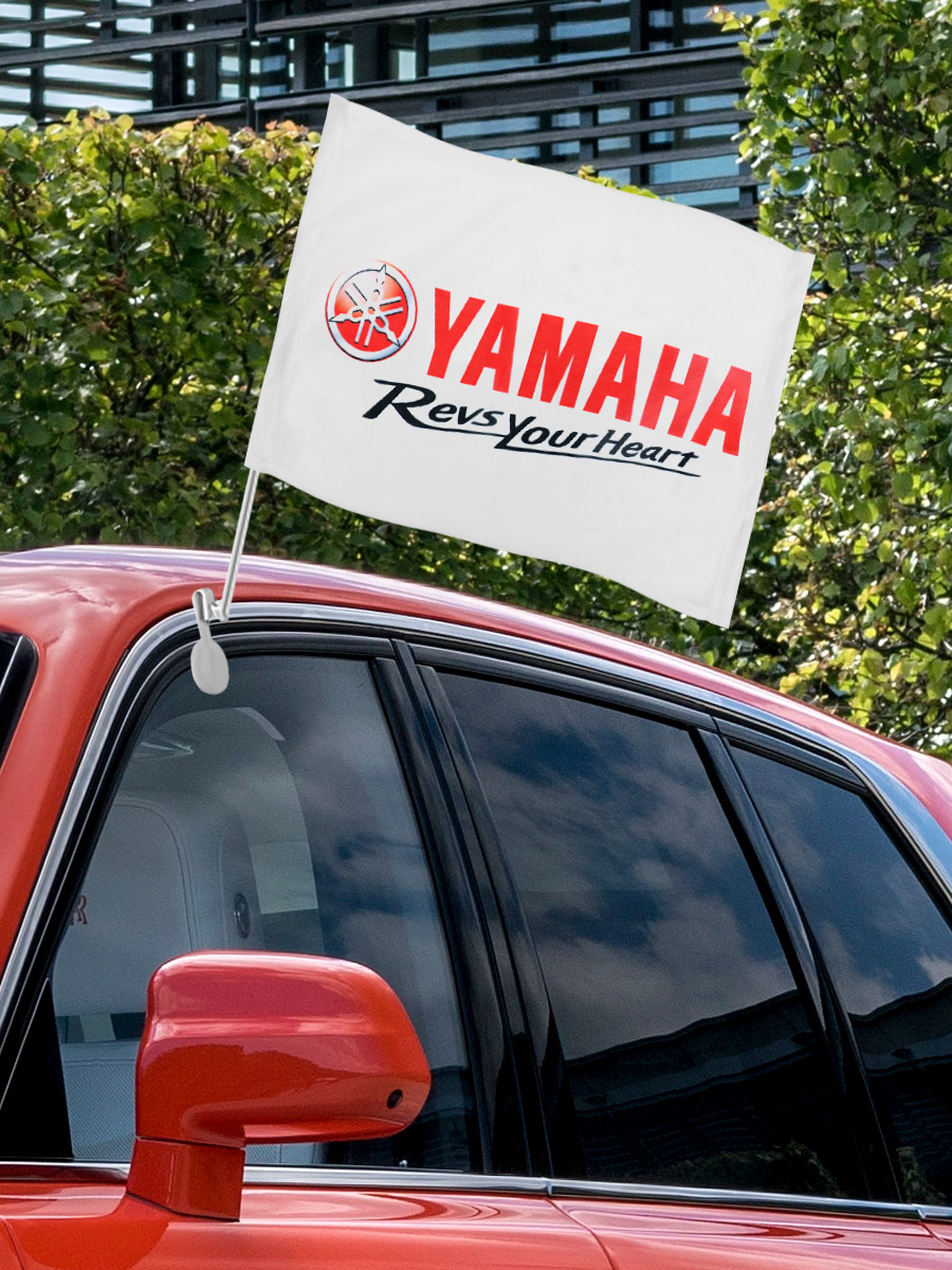 Флаг автомобильный Yamaha - фото 3 - rockbunker.ru