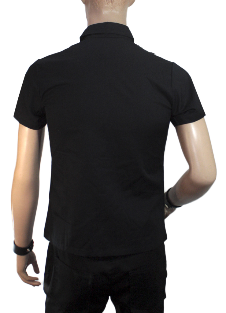 Рубашка с аксельбантами в клетку с коротким рукавом - фото 2 - rockbunker.ru