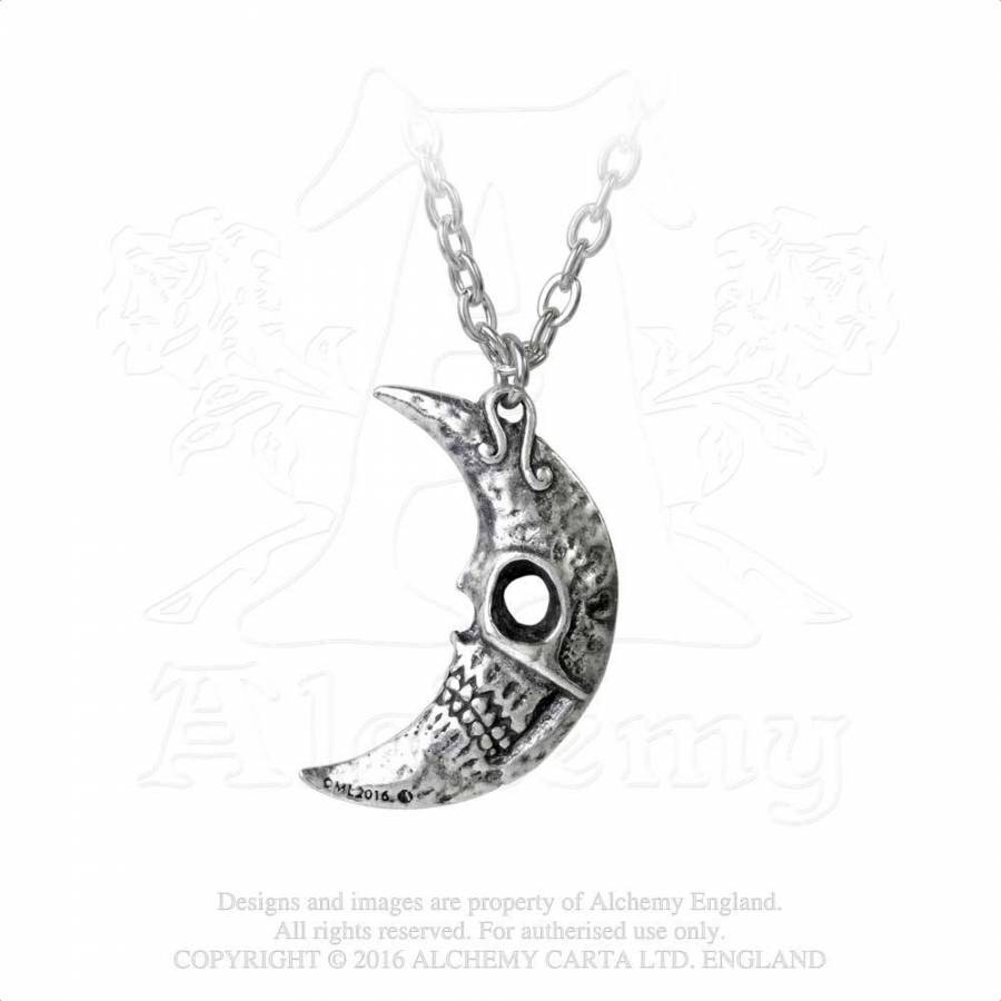 Кулон Alchemy Gothic P783 Skull Moon Pendant - фото 1 - rockbunker.ru