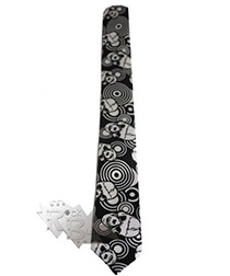 Галстук С узором из черепов и окружностей - фото 2 - rockbunker.ru