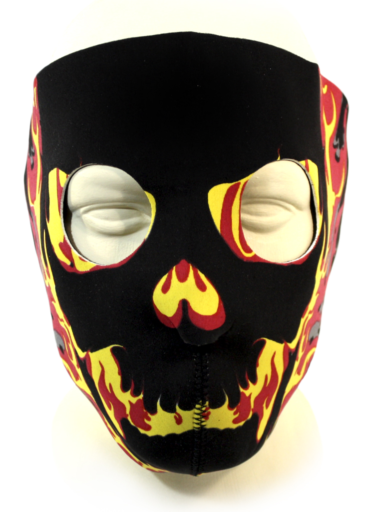 Байкерская маска огненные элементы на все лицо - фото 2 - rockbunker.ru