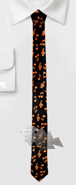 Галстук Ноты - фото 1 - rockbunker.ru