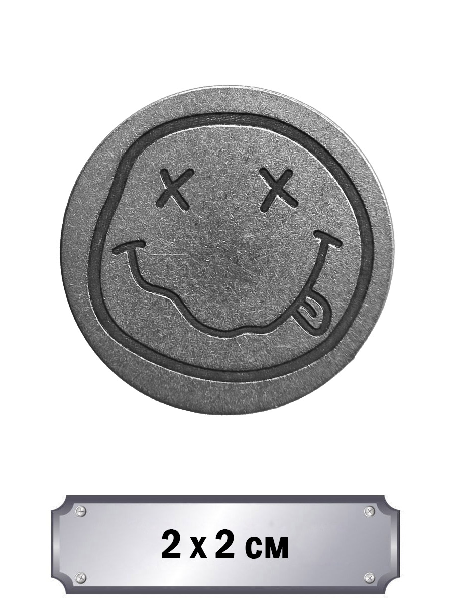 Значок с тиснением Nirvana Smile - фото 1 - rockbunker.ru