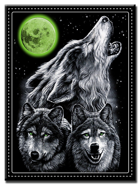 Кошелек Волк при зеленой луне - фото 1 - rockbunker.ru