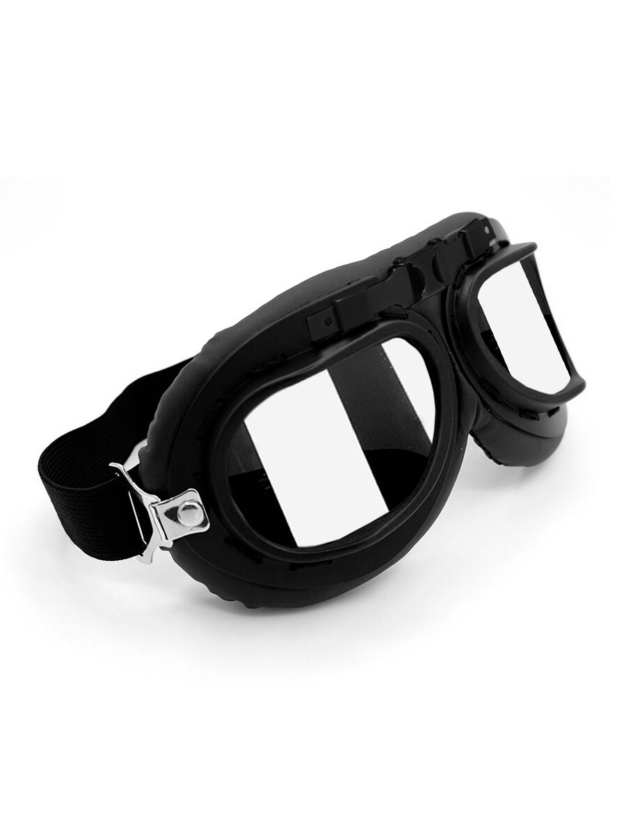 Ретро-очки Авиатор черные с зеркальными линзами - фото 1 - rockbunker.ru