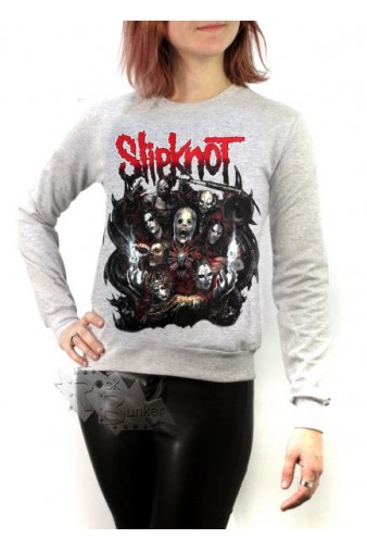 Свитшот RockMerch Slipknot серый - фото 1 - rockbunker.ru
