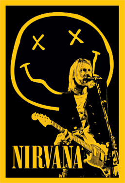 Кожаная нашивка Nirvana - фото 1 - rockbunker.ru