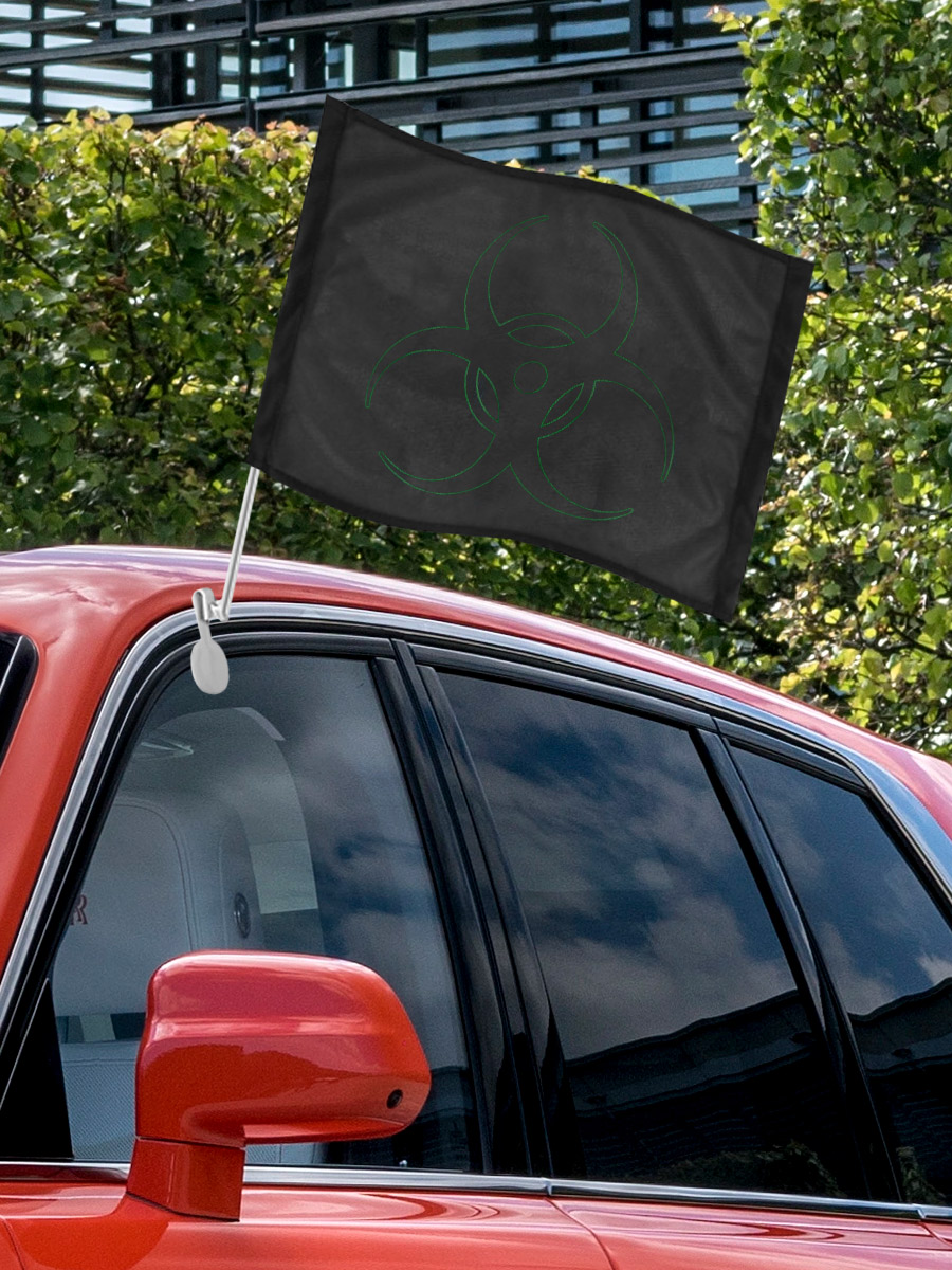 Флаг автомобильный Biohazard - фото 3 - rockbunker.ru